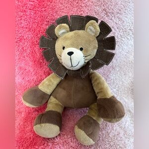 Lambs & Ivy Lion 2-Tone Brown Plush Felt Mane 10”  Sitting Stuffed Animal
